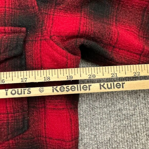 Pendleton Flannel Shirt Men's Large Red Black Plaid Wool Long Sleeve Button-Up - Picture 9 of 13